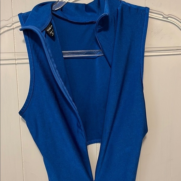 Sexy AF Blue Sleeveless Cutout Romper - Picture 5 of 7